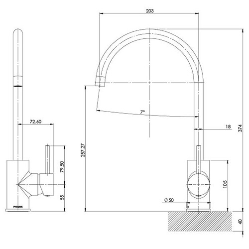 Pina Gooseneck Sink Mixer