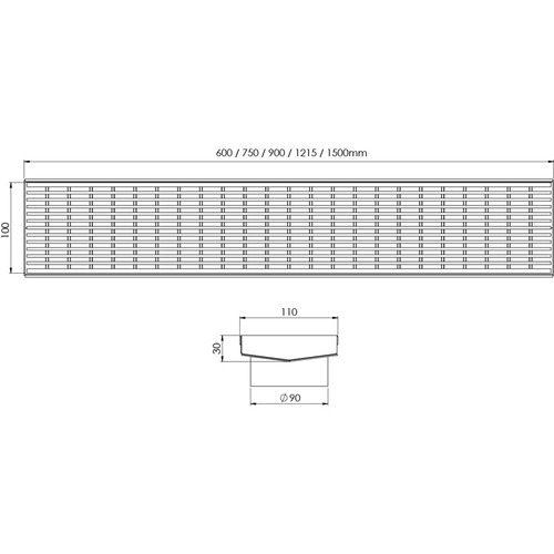 Phoenix V HG Channel Drain with 9cm Outlet