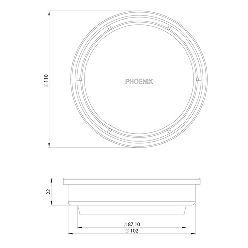 Phoenix Round Point Drain with 9cm Outlet