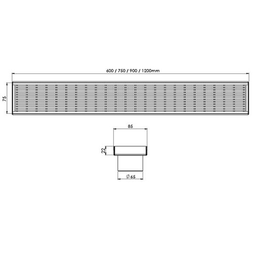 Phoenix Flat HG Channel Drain with 6.5cm Outlet