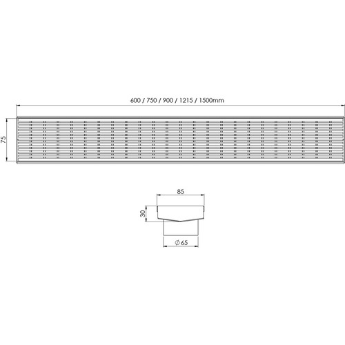 Phoenix V HG Channel Drain with 6.5cm Outlet