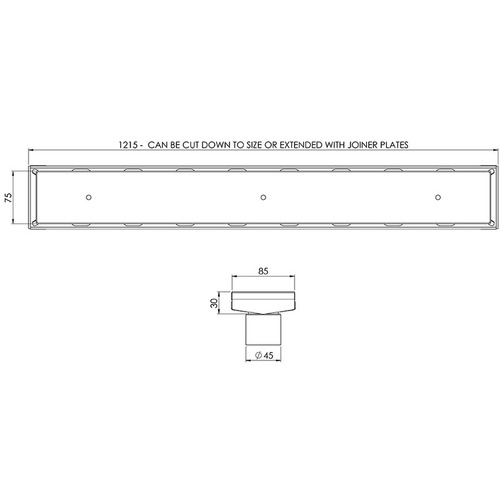 Phoenix V TI Channel Drain Kit with 4.5cm Outlet