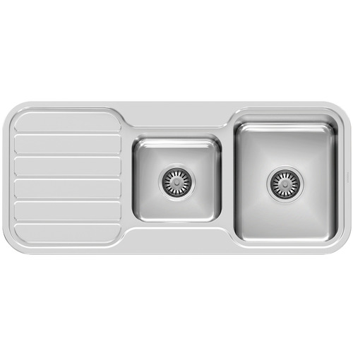 1000 Series 1080mm 1 & 34 Double Bowl Kitchen Sink with Drainer