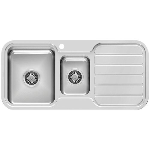 1000 Series 1000mm 1 & 13 Double Bowl Kitchen Sink with Drainer