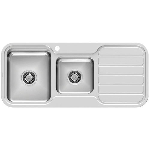 1000 Series 1080mm 1 & 34 Double Bowl Kitchen Sink with Drainer