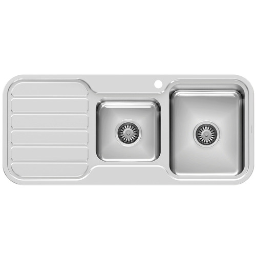 1000 Series 1080mm 1 & 34 Double Bowl Kitchen Sink with Drainer