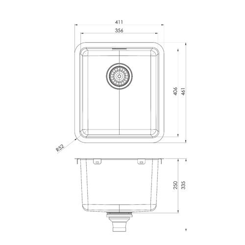 2000 Series 461mm Single Bowl Laundry Sink
