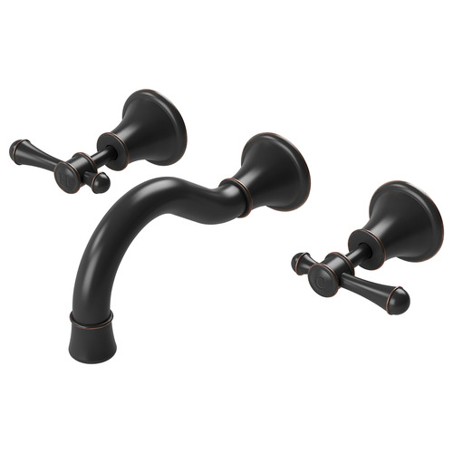 Nostalgia 181mm Shepherds Crook Bath/Basin Wall Tap Set