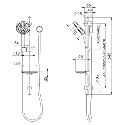 4 Piece Vivid Hand-Held Shower Set