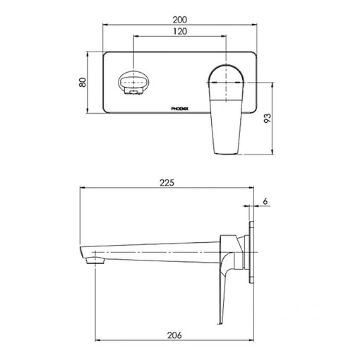 Arlo 205mm Chrome Bath/Basin Wall Mixer Set Trim Kit Only