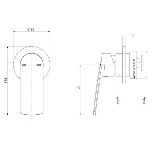 Mekko Round Shower/Bath Wall Mixer Trim Kit Only