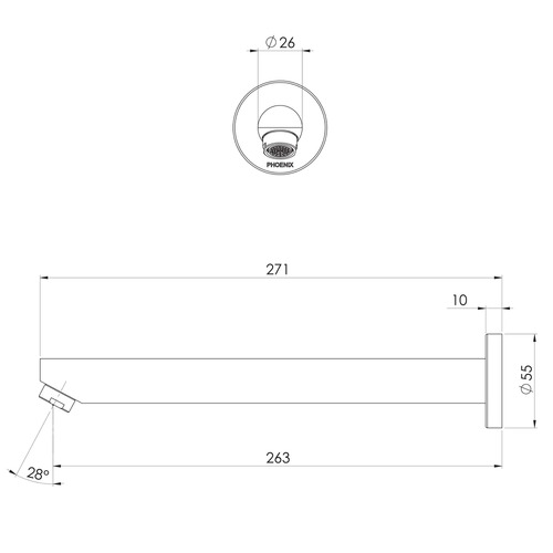Pina 263mm Bath Spout