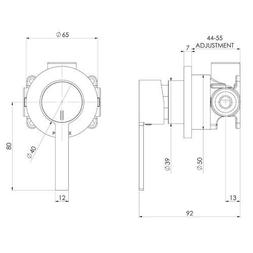 Lexi MKII Shower/Bath Wall Mixer