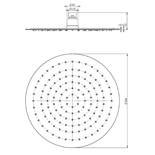 Vivid Slimline Stainless Steel Shower Head