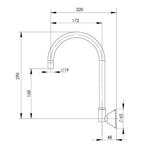 Ivy Chrome Gooseneck Wall Sink Spout
