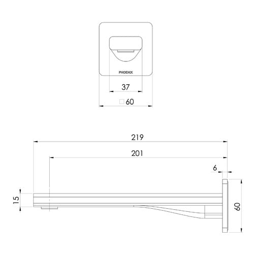 Radii 201mm Basin Spout