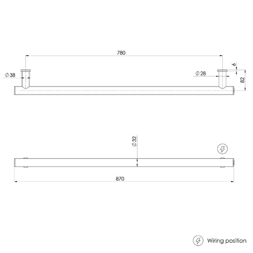 Phoenix Single Round Heated Towel Rail