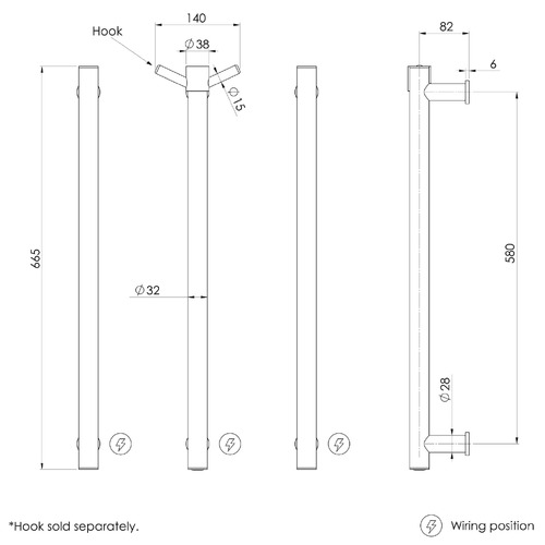 Phoenix Round Vertical Heated Towel Rails