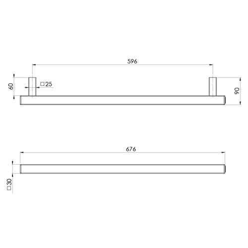 Phoenix Single Square Heated Towel Rail