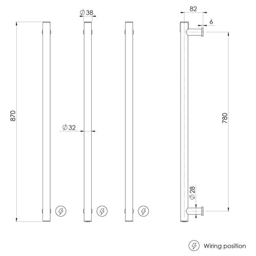 Phoenix Round Vertical Heated Towel Rails