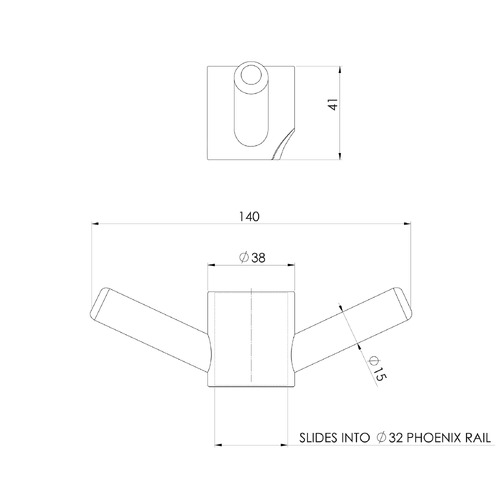 Phoenix Round Vertical Towel Rail Hook