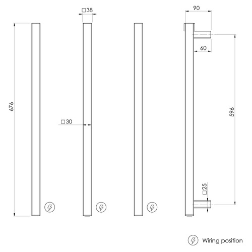 Phoenix Square Vertical Heated Towel Rails