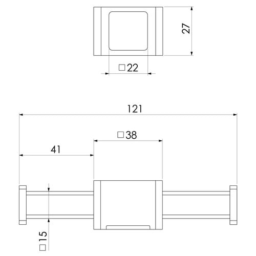 Phoenix Square Vertical Towel Rail Hook