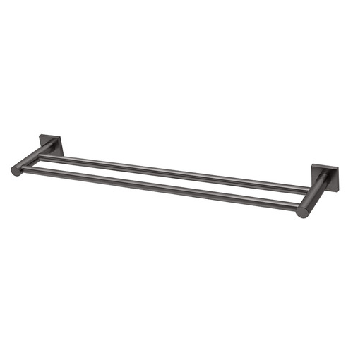 Square Radii Double Bar Brass Towel Rail