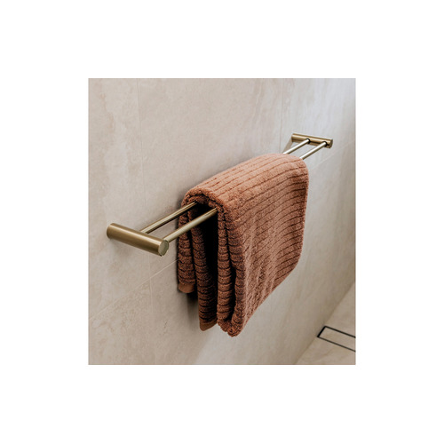 Vivid Slimline Double Bar Brass Towel Rail