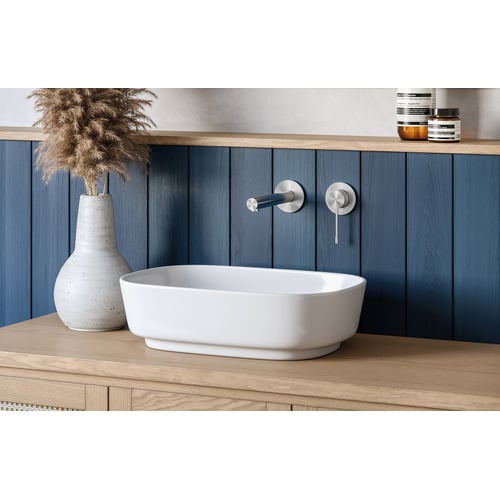 Vivid Slimline SS 316 Wall Basin Bath Mixer Set 180mm