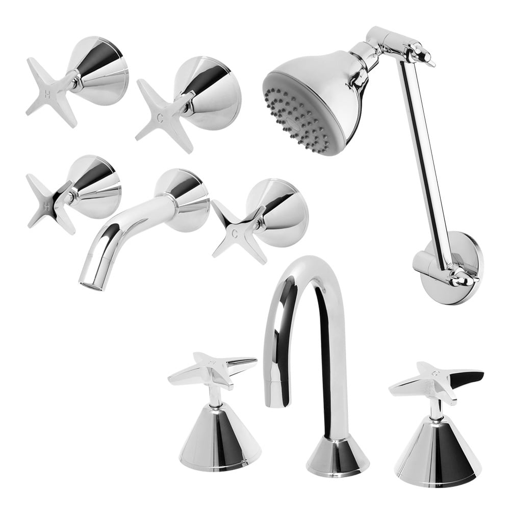 Ivy 80mm High Rise Shower & Bathroom Tapware Package