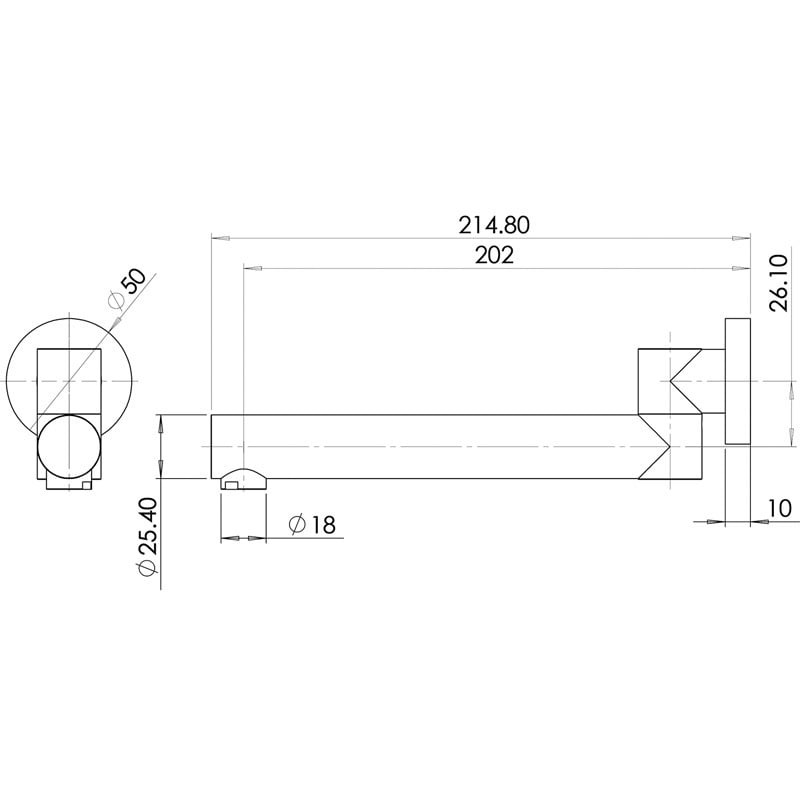 Ivy 80mm High Rise Shower Retrofit Taps & Spout Package