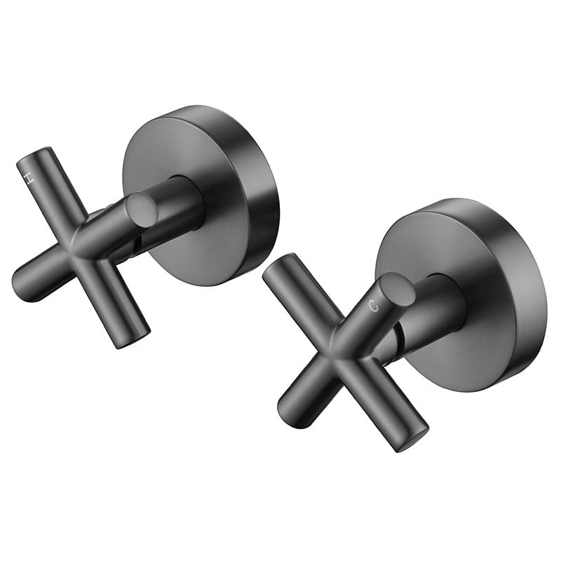 Ivy 100mm Shower Retrofit Cross Handle Taps & Spout Package