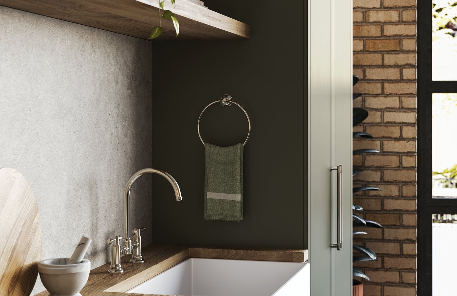 Cromford Brass Hand Towel Ring