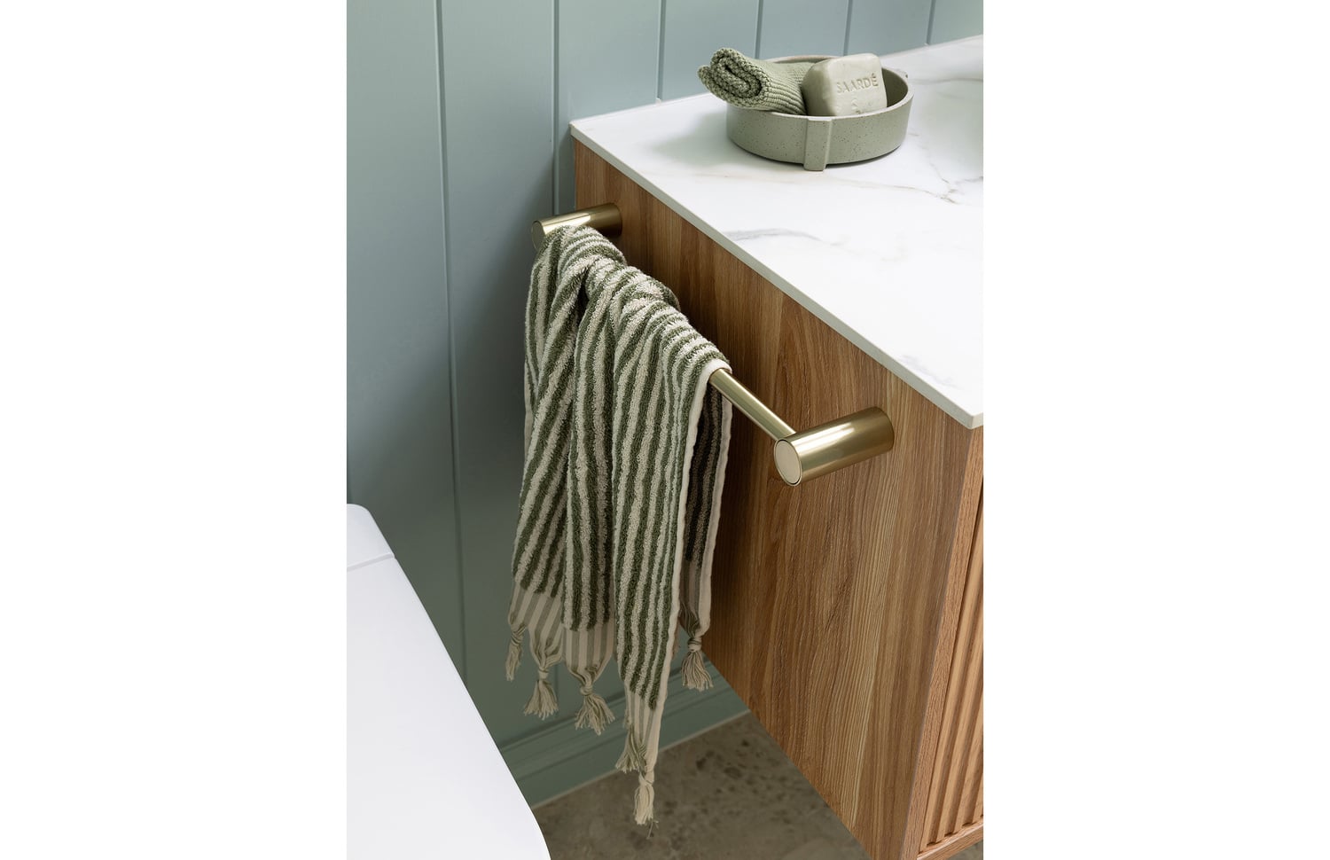 Vivid Slimline 350mm Brass Hand Towel Rail