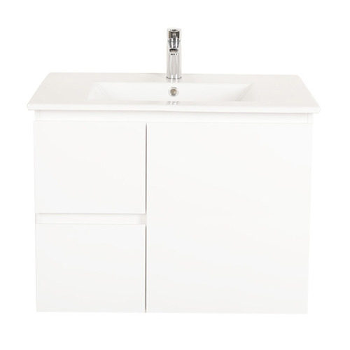 75cm Bianca Wooden Left Hand Door Wall Mounted Vanity with Basin