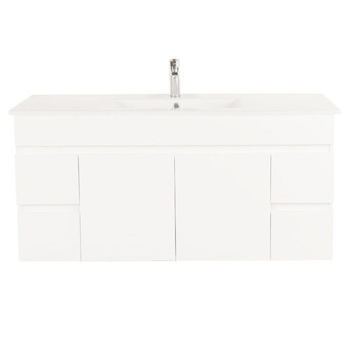 120cm Bianca Ceramic Top Wall Mounted Vanity with Basin