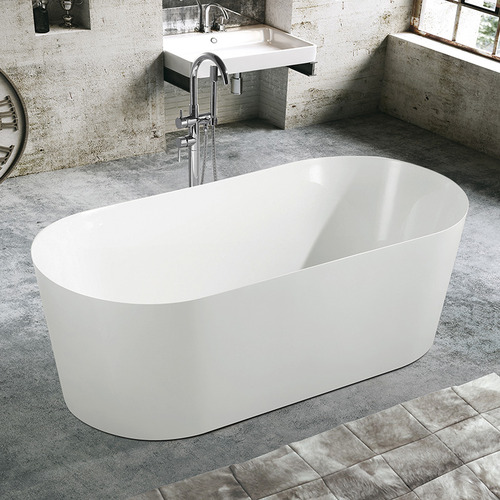 Iseo Free-Standing Acrylic Thin Edge Bath | Temple & Webster