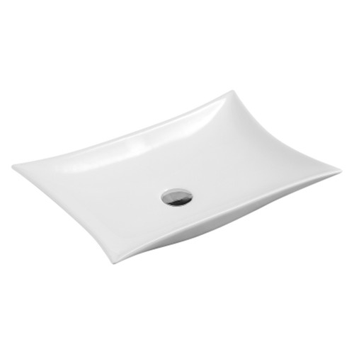 Lusso Curved Edge Rectangle Ceramic Counter Top Basin