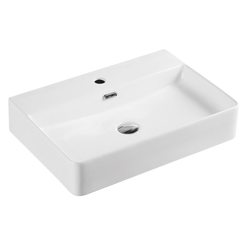 59x43cm Mercio Rectangle Wall Hung Ceramic Basin with Mixer Hole
