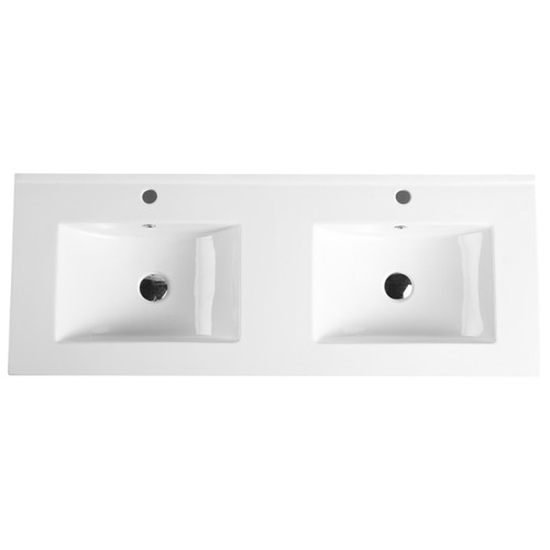 120.5x47cm Mercio Double Vanity Basin with Mixer Holes