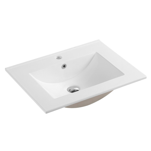 61x37cm Mercio Slim Vanity Basin with Mixer Hole