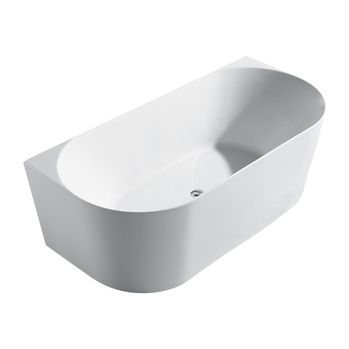 Musen Back-To-Wall Acrylic Thin Edge Bath | Temple & Webster