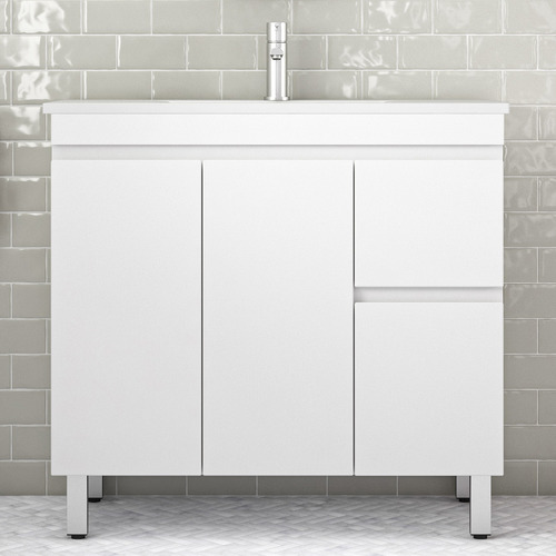 90cm Bianca Slim Right-Hand Drawers Vanity with Basin