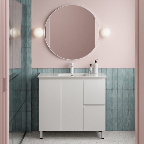 90cm Bianca Slim Right-Hand Drawers Vanity with Basin
