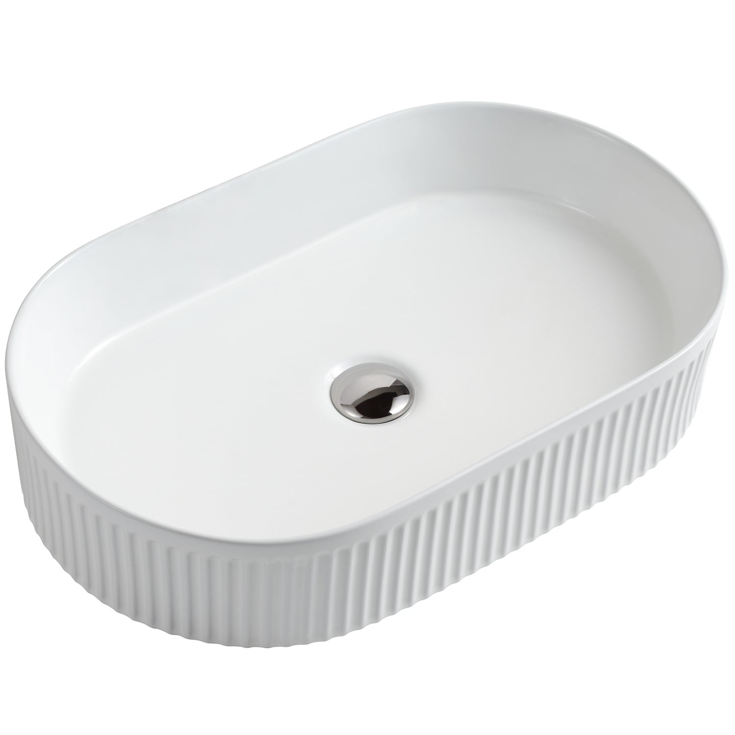 White Cora Pill Vitreous China Basin
