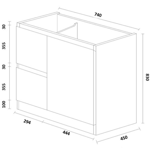 Boss 750mm Freestanding Vanity with Ceramic Countertop