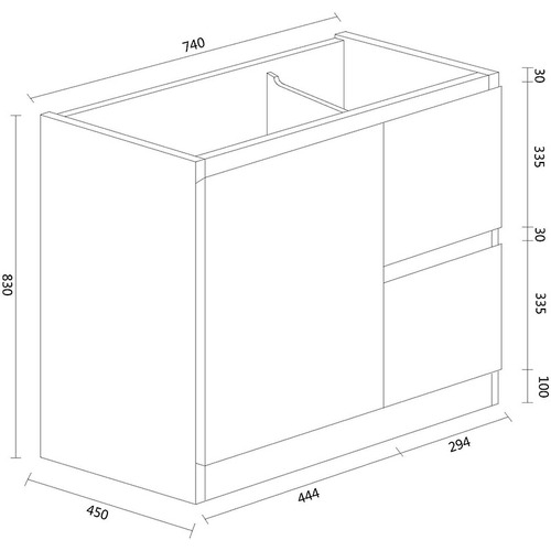 Boss 750mm Freestanding Vanity with Ceramic Countertop