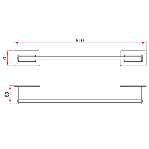 Aldo 810mm Single Towel Rail | Temple & Webster