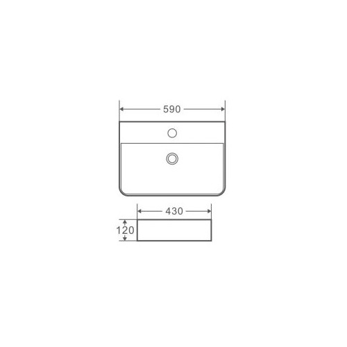 Nueva 430mm Rectangle Ceramic Wall-Hung Basin